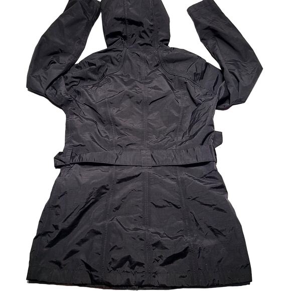 The North Face Black Hooded Belted Hyvent Jacket Women’s Size Small Black - Picture 2 of 10